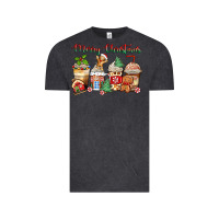 Vintage Black merry christmas gingerbread coffee cups Vintage Tee - Zillion Design Studio