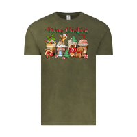 Vintage Olive merry christmas gingerbread coffee cups Vintage Tee - Zillion Design Studio