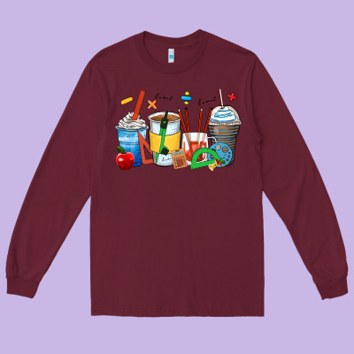 Math Teacher Coffee Cups Long Sleeve Tee Designed By Zillion Design Studio