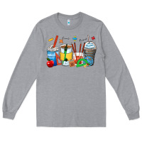 Heather Grey math teacher coffee cups Long Sleeve Tee - Zillion Design Studio