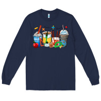 Navy math teacher coffee cups Long Sleeve Tee - Zillion Design Studio