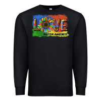 Black sunflower love autism awareness Premium Sweatshirt - BarkalooDesign