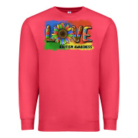 Cardinal sunflower love autism awareness Premium Sweatshirt - BarkalooDesign