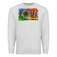 Dove Grey sunflower love autism awareness Premium Sweatshirt - BarkalooDesign