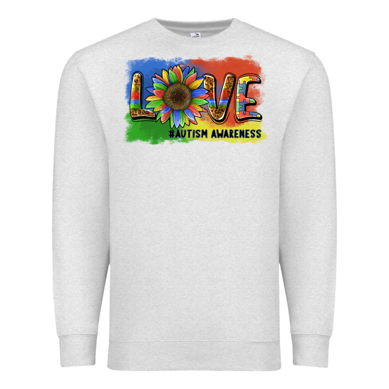 Sunflower Love Autism Awareness Premium Sweatshirt by BarkalooDesign | Teevron