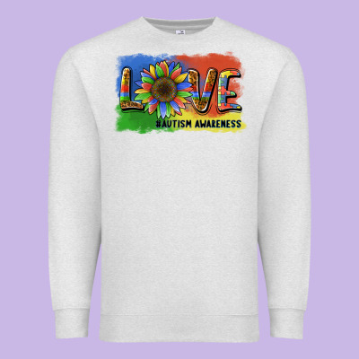 Sunflower Love Autism Awareness Premium Sweatshirt Designed By Barkaloodesign
