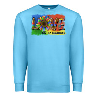 Ocean Blue sunflower love autism awareness Premium Sweatshirt - BarkalooDesign