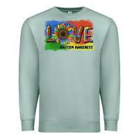 Seafoam sunflower love autism awareness Premium Sweatshirt - BarkalooDesign