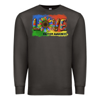 Smoke sunflower love autism awareness Premium Sweatshirt - BarkalooDesign