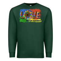 Sports Green sunflower love autism awareness Premium Sweatshirt - BarkalooDesign