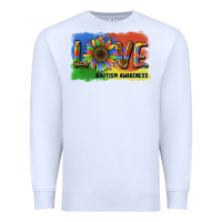White sunflower love autism awareness Premium Sweatshirt - BarkalooDesign