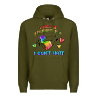 Army Green i may be straight pride day Premium Hoodie - MaliasSmallBusiness