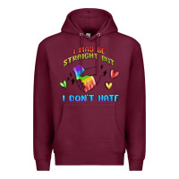 Burgundy i may be straight pride day Premium Hoodie - MaliasSmallBusiness
