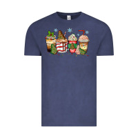 Vintage Denim christmas tree cake  coffee cups Vintage Tee - Zillion Design Studio