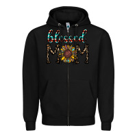 Black blessed mom Zipper Hoodie - CowhideDigitalArt
