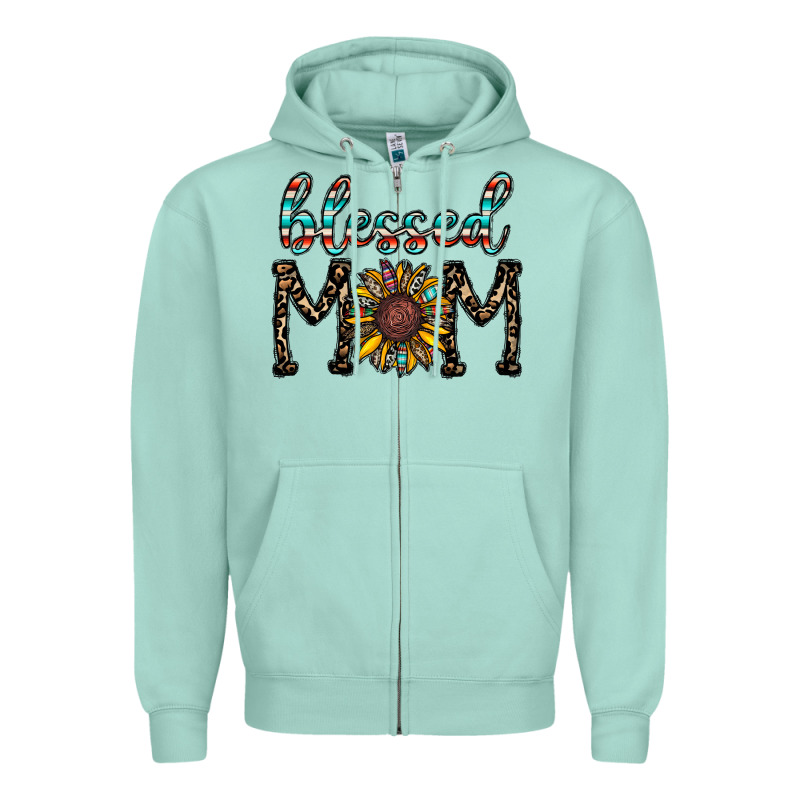Blessed Mom Zipper Hoodie by CowhideDigitalArt | Teevron
