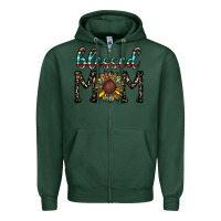 Sports Green blessed mom Zipper Hoodie - CowhideDigitalArt