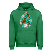 Emerald baseball and western roses teardrop  5 Urban Hoodie - BundleAndBundleShop