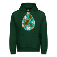 Forest Green baseball and western roses teardrop  5 Urban Hoodie - BundleAndBundleShop