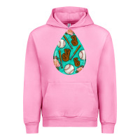 Fuchsia Pink baseball and western roses teardrop  5 Urban Hoodie - BundleAndBundleShop