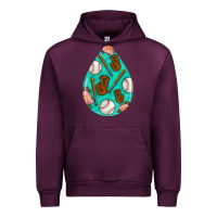 Mauve Wine baseball and western roses teardrop  5 Urban Hoodie - BundleAndBundleShop
