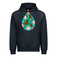 Navy baseball and western roses teardrop  5 Urban Hoodie - BundleAndBundleShop