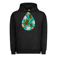 Pigment Black baseball and western roses teardrop  5 Urban Hoodie - BundleAndBundleShop