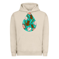 Pigment French Oak baseball and western roses teardrop  5 Urban Hoodie - BundleAndBundleShop