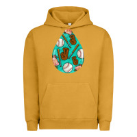 Pigment Peanut Butter baseball and western roses teardrop  5 Urban Hoodie - BundleAndBundleShop