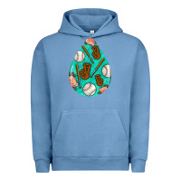 Pigment Pebble Blue baseball and western roses teardrop  5 Urban Hoodie - BundleAndBundleShop