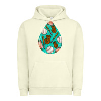 Pigment Pistachio baseball and western roses teardrop  5 Urban Hoodie - BundleAndBundleShop