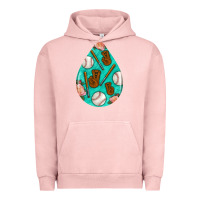 Pigment Salmon baseball and western roses teardrop  5 Urban Hoodie - BundleAndBundleShop