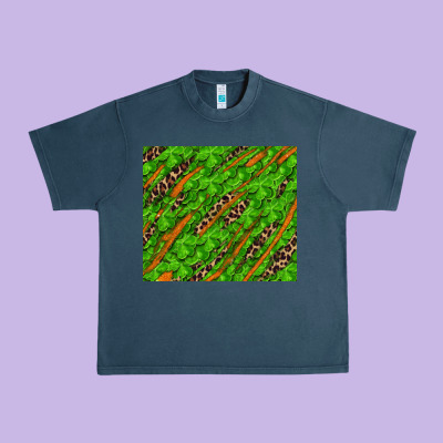 Urban Heavy Tee Distressed Shamrock And Leopard
