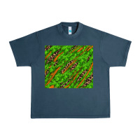 Midnight Navy Distressed Shamrock And Leopard Urban Heavy Tee - RanaPortraitStore