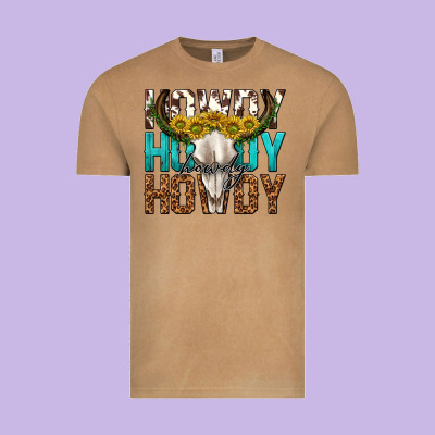Vintage Tee howdy howdy howdy western bull skull