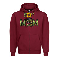 Burgundy boy mom Zipper Hoodie - CowhideDigitalArt