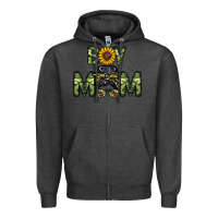 Charcoal Heather boy mom Zipper Hoodie - CowhideDigitalArt