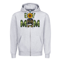 Heather Grey boy mom Zipper Hoodie - CowhideDigitalArt
