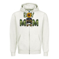 Oatmeal Heather boy mom Zipper Hoodie - CowhideDigitalArt