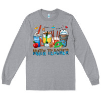 Heather Grey math teacher coffee cups Long Sleeve Tee - Zillion Design Studio