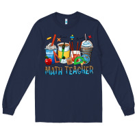 Navy math teacher coffee cups Long Sleeve Tee - Zillion Design Studio