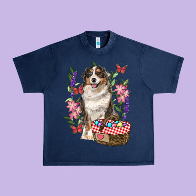 Urban Heavy Tee Easter Aussie Australian Shepherd