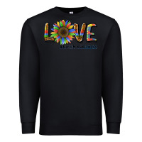 Black love sunflower autism awareness Premium Sweatshirt - BarkalooDesign