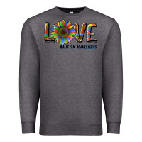 Charcoal Heather love sunflower autism awareness Premium Sweatshirt - BarkalooDesign
