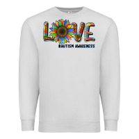 Dove Grey love sunflower autism awareness Premium Sweatshirt - BarkalooDesign