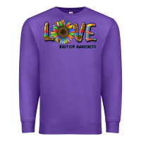 Purple love sunflower autism awareness Premium Sweatshirt - BarkalooDesign