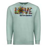 Seafoam love sunflower autism awareness Premium Sweatshirt - BarkalooDesign