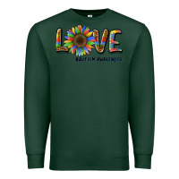 Sports Green love sunflower autism awareness Premium Sweatshirt - BarkalooDesign