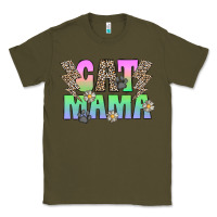 Army Green cat mama Classic Tee - CowhideDigitalArt