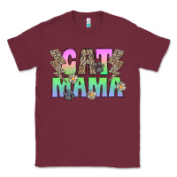 Burgundy cat mama Classic Tee - CowhideDigitalArt